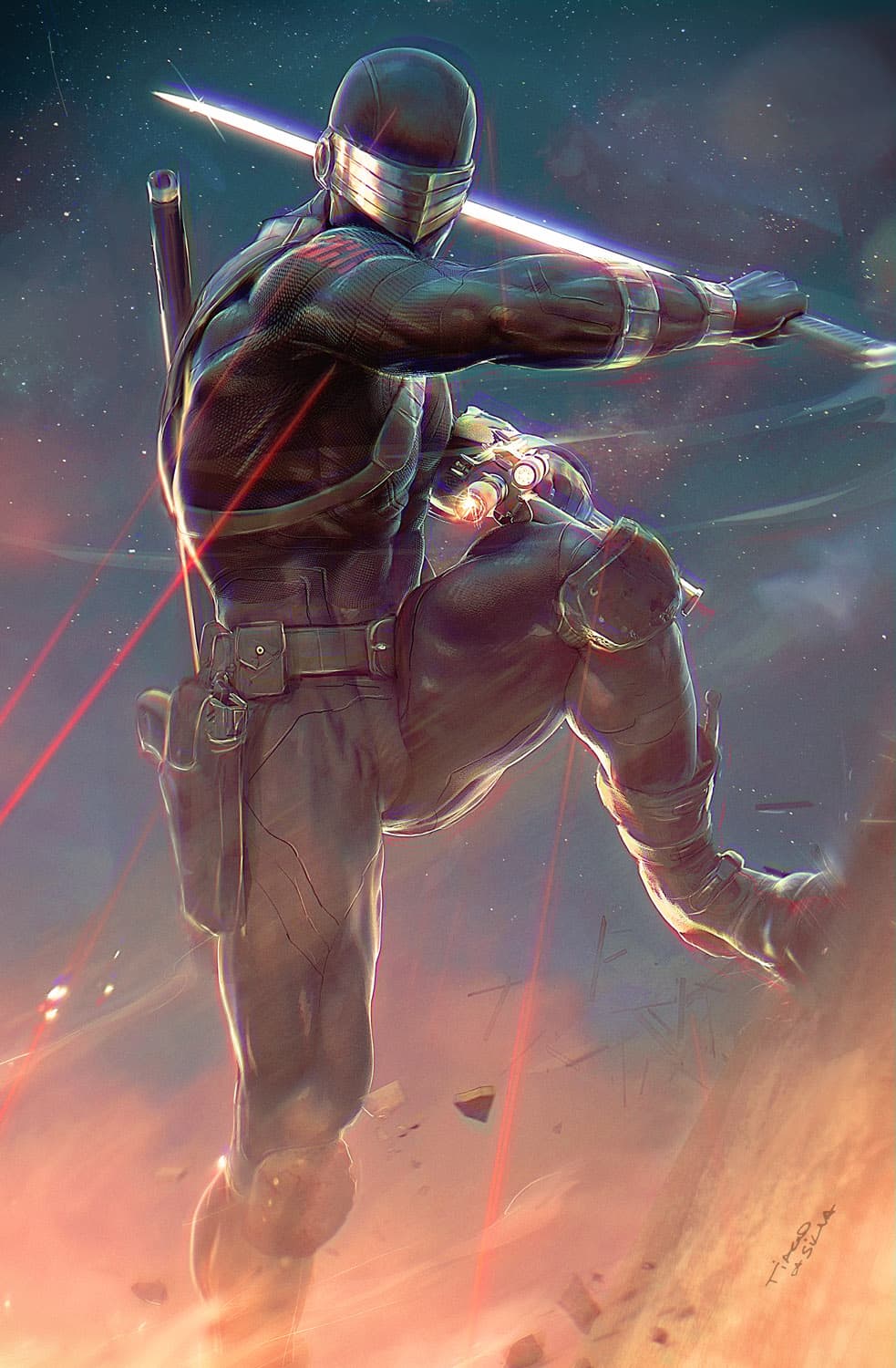 snake eyes g.i joe comic cover Digital painting by Tiago da Silva