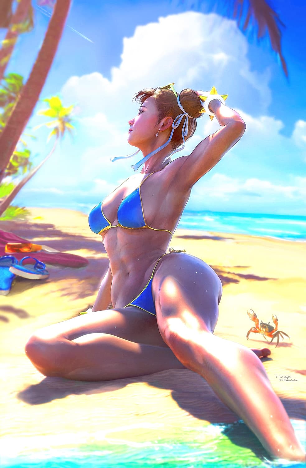 chun-li streetfighter capcom illustration by Tiago da Silva, digital painting