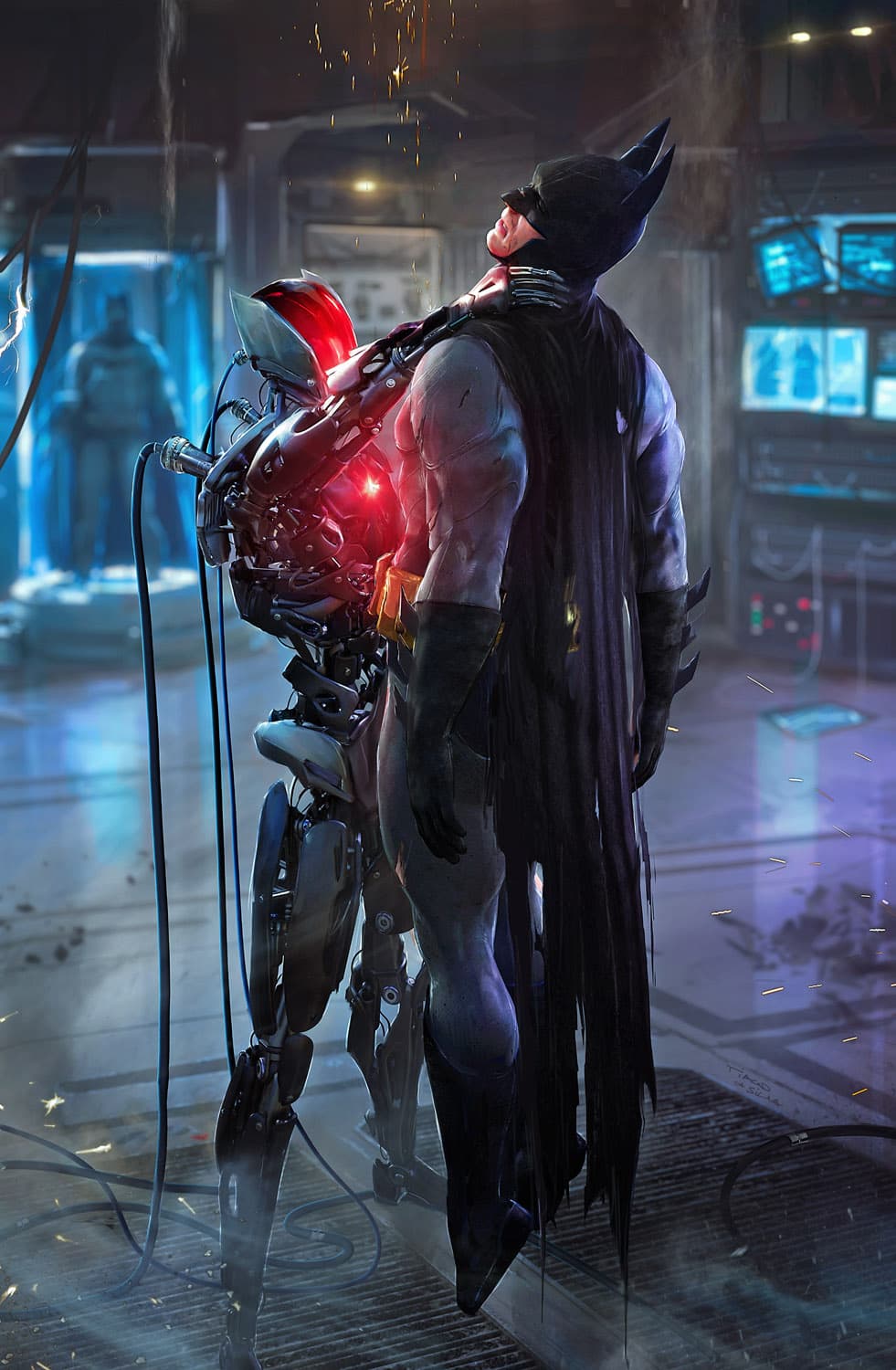 batman dc comics illustration by Tiago da Silva, digital painting